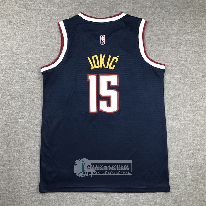 Camiseta Nino Denver Nuggets Nikola Jokic NO 15 Icon 2020-21 Azul